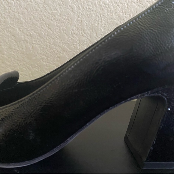 Paul Green Back Ozzie Crinkled Patent Matte Link Chain Vamp Goth Loafer Pump 6.5 - Picture 10 of 12